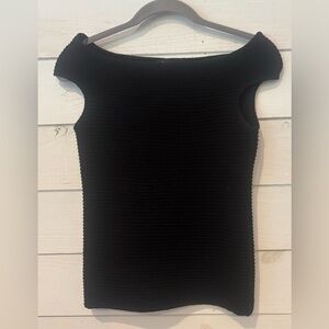 White House Black Market Off the Shoulder, Ribbed Shirt in Black, Women's XS